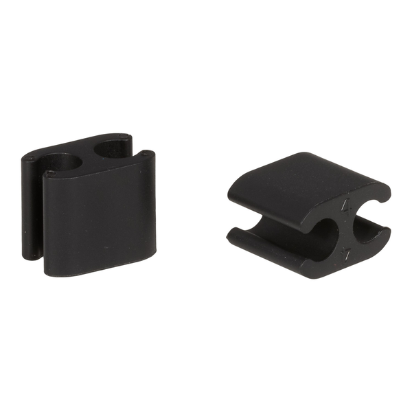 [71023] 10 CLIPS DE CABLE DUO NEGRO 4,1MM / 5MM