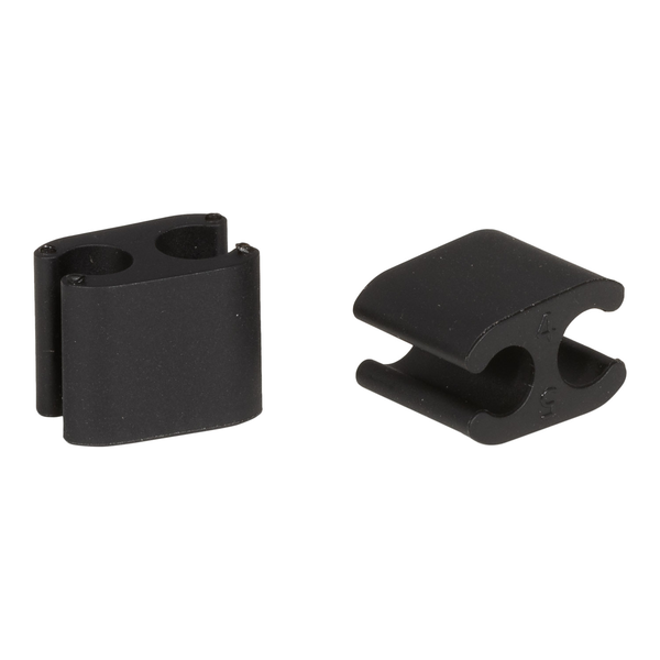 [71024] 10 CLIPS DE CABLE DUO NEGRO 5MM/ 5MM