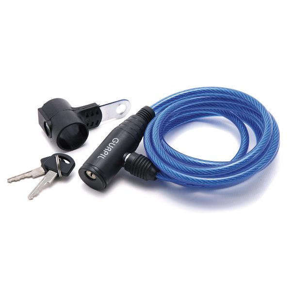 [33522] CANDADO ESPIRAL 6 x 180 c/soporte AZUL
