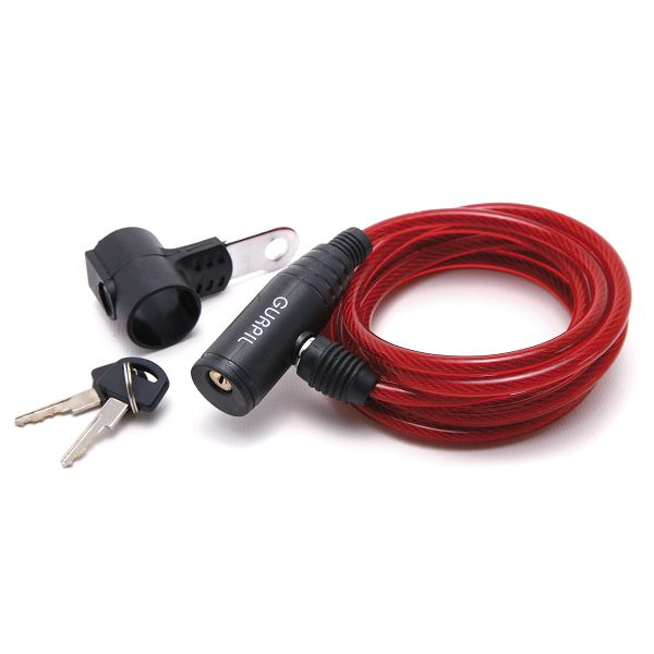 [33523] CANDADO ESPIRAL 6 X 180 c/soporte ROJO