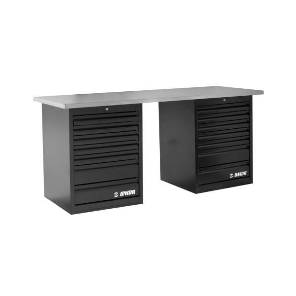 [567008760] Banco de trabajo sin herramientas TECH BENCH 990TB2 con dos armarios sin panel trasero ni luz