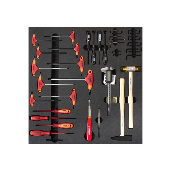 [567008774] Juego de herramientas para bicicleta SET1-2600D en bandeja de herramientas SOS para cajones grandes - Herramientas para mantenimiento y reparación de horquilla de suspensión