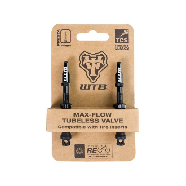 Par de VÁLVULAS TUBELESS TCS AL MAX-FLOW compatibles con inserts para neumáticos