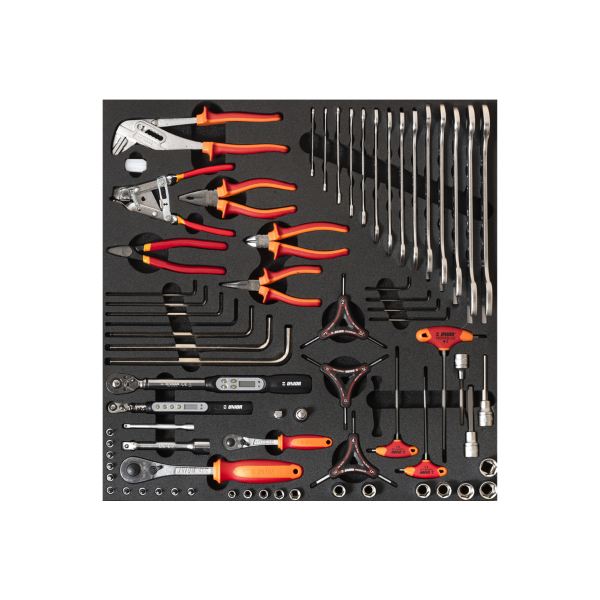 [567008770] Juego de herramientas para bicicleta SET4-2600AC en bandeja para herramientas SOS para cajones anchos - Herramientas de torsión y alicates