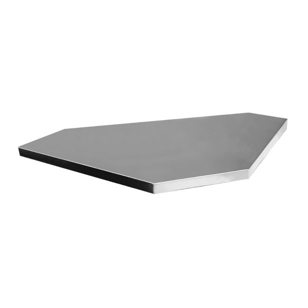 [567008840] Tapa de banco de madera angular con cubierta de acero inoxidable 990TW1-SST