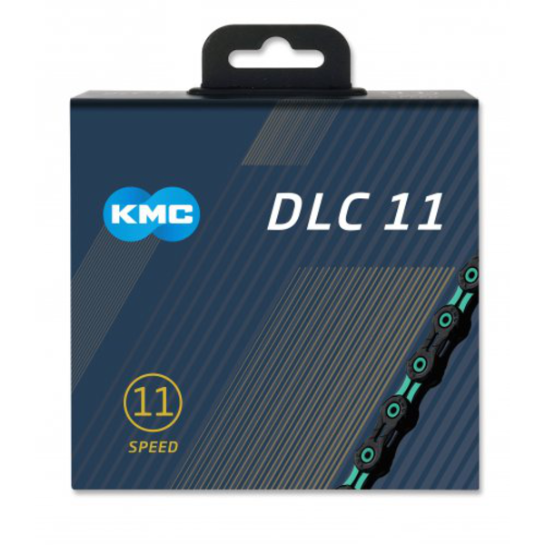 [31139] CADENA KMC DLC 11V NEGRA/CELESTE 118L