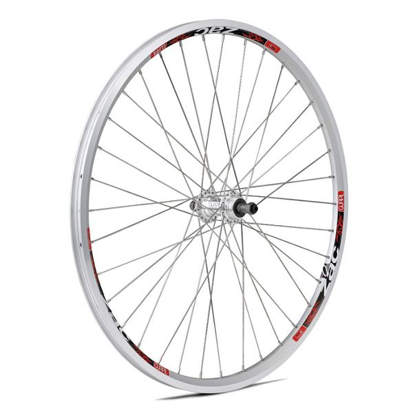 [30031] RUEDA ZAC 26" PLATA R/INOX TRASERA ROSCA