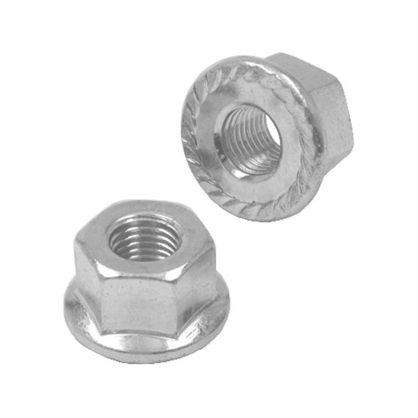 Tuercas bridadas delanteras 5/16 zinc para eje buje delantero