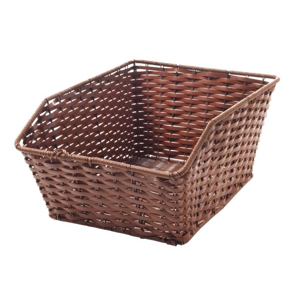 Cesta trasera de mimbre sintético rectangular
